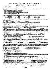 Đề cương ôn tập thi giữa học kì I Vật lí lớp 11
